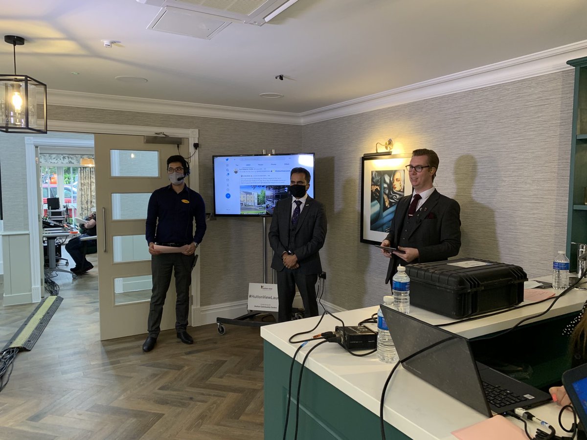 jeremygarman's tweet photo. Final rehearsals for the Grand Launch of the latest Hallmark Care Home @HuttonView with @CllrCRoberts &amp; ⁦@avnishgoyal⁩ in full swing. #HuttonViewLaunch https://t.co/NSjo4T840e
