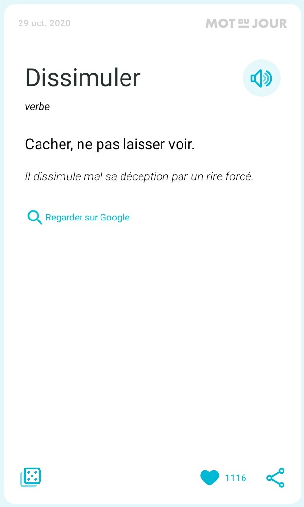SimNeg's tweet photo. J'ai aimé le mot du jour #Dissimuler @Motivaction10 @ComptableJoseph @KemissaT @TheNancyRoc @Mayou1710 @Benja_Donald @georgy_piron @Docteur_Perrin @FabieCham @daph0106 @Patykamba @masammel @jhoane018 @Mayou1710 @MAXINFO7 @princejayb96 @DAVETV_9 @ItsJosephWesner Bonjour🎩👒 https://t.co/Ty4tkGrw9D
