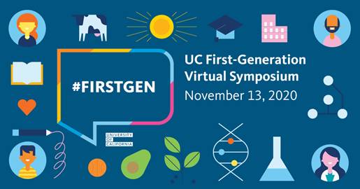 FirstgenForward's tweet image. Join @UofCalifornia on November 13 from 9 am - 2 pm PT for a virtual symposium on #ucfirstgen students. The symposium honors the National #CelebrateFirstGen and the 55th anniversary of the Higher Education Act of 1965. Learn more: bit.ly/2Hm3Nag. #FirstgenForward