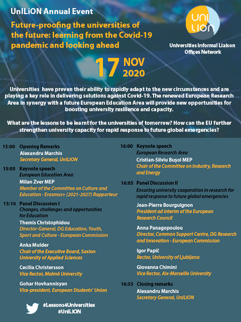 LarosatenSydEU's tweet photo. Don't miss the #UnILiON network's policy event on #Lessons4Universities where Cecilia Christersson @CChristersson of Malmö University will discuss future challenges & opportunities for education with @ChristophidouEU @go_go_gohar and Anka Mulder @SaxionUAS https://t.co/jhC5llAtUb https://t.co/NzkWku4uFQ