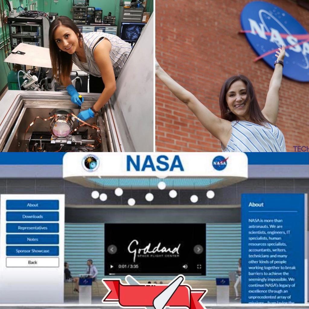 NASApeople's tweet image. “I grew up on a pig farm in Mexico and now I’m building space telescopes. You never know where you might end up if you don’t try!” --Dr. Margaret Dominguez is an optical engineer at NASA. Come meet her at our virtual booth at #SHPE2020 today and Friday! shpe.org/events/nc2020