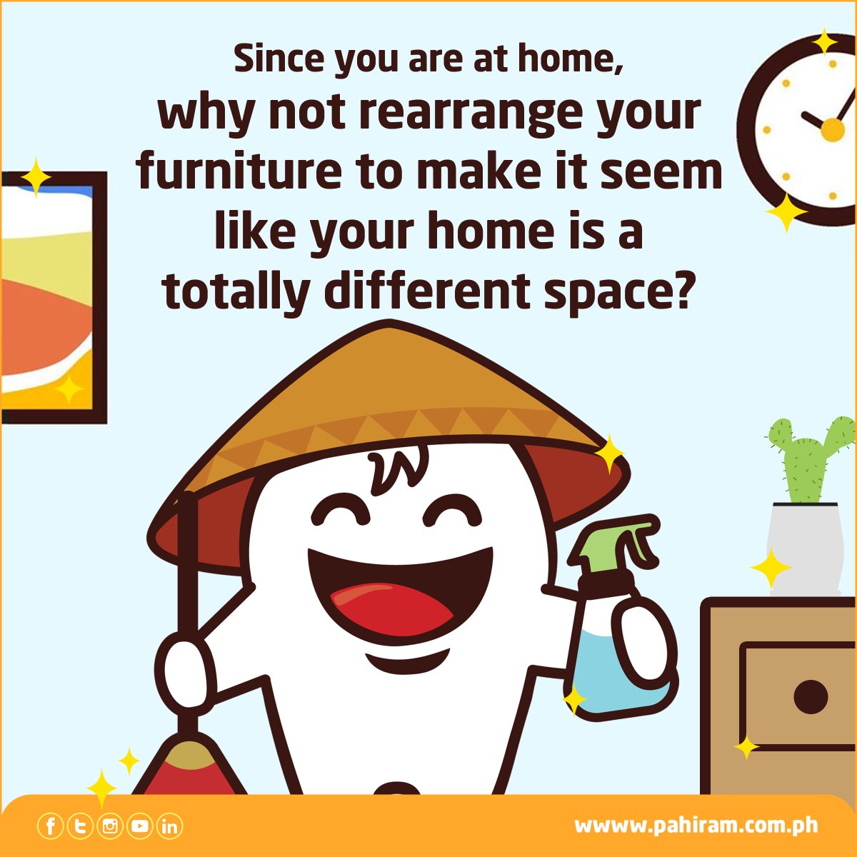 PH_Pahiram's tweet photo. Since you are at home, why not rearrange your furniture 🪑 to make it seem like🛌🏻your home is 🛋 a totally different space🖼.
Don't forget to like👍🏻, share✍🏻 and follow😍 us!!!
#ParPahiram #PahiramLoans #SayNoToPredatoryLoans #LowInterestLoans #LoansforPinoy #Loansph https://t.co/kZ9wZwQcyB