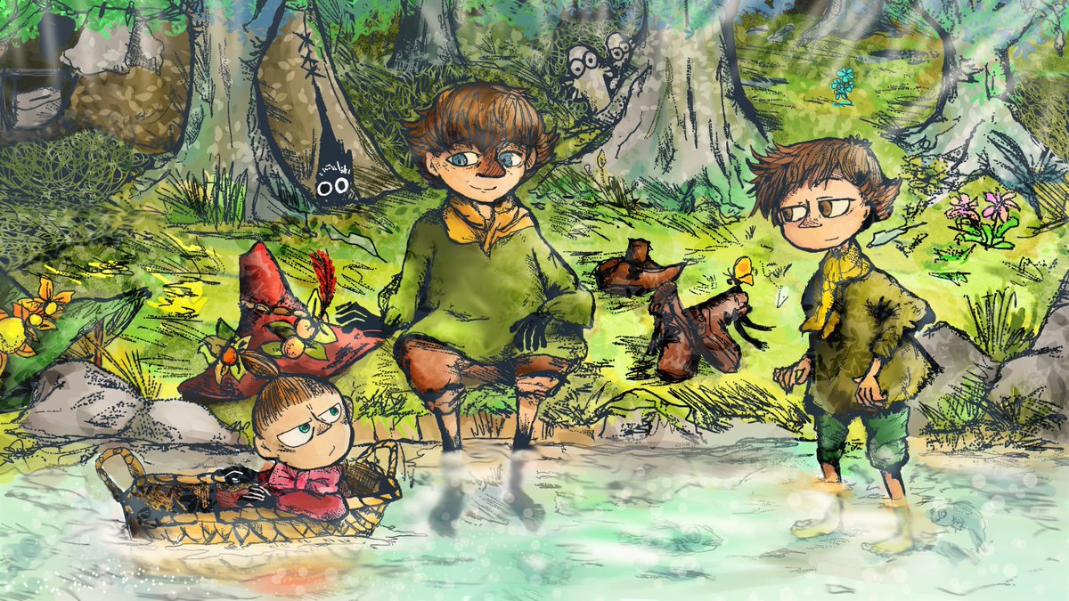 Moomins ムーミン スナフキン リトルミイ Littlemy 片道 美春 Katamichi のイラスト Moomins ムーミン スナフキン リトルミイ Littlemy 片道 美春 Katamichi のイラスト