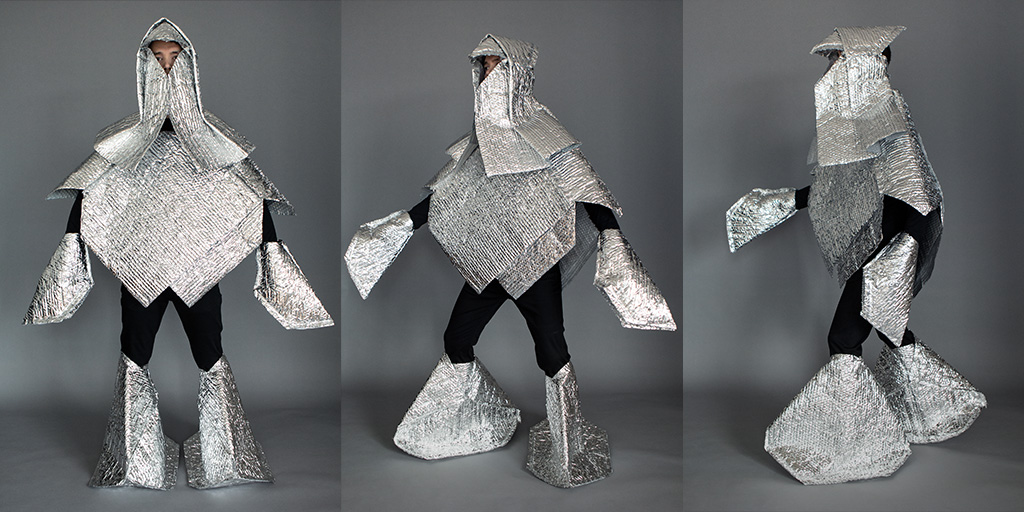 Tried a grocery delivery service during the #COVID19 #pandemic. Some of it came in these insulated bags. They became the main ingredient for my #halloween #costume. I call it “Silver Delivery.” Details &amp; 16 more: bit.ly/2HN8nOT #halloween2020 #design #kentanabehalloween