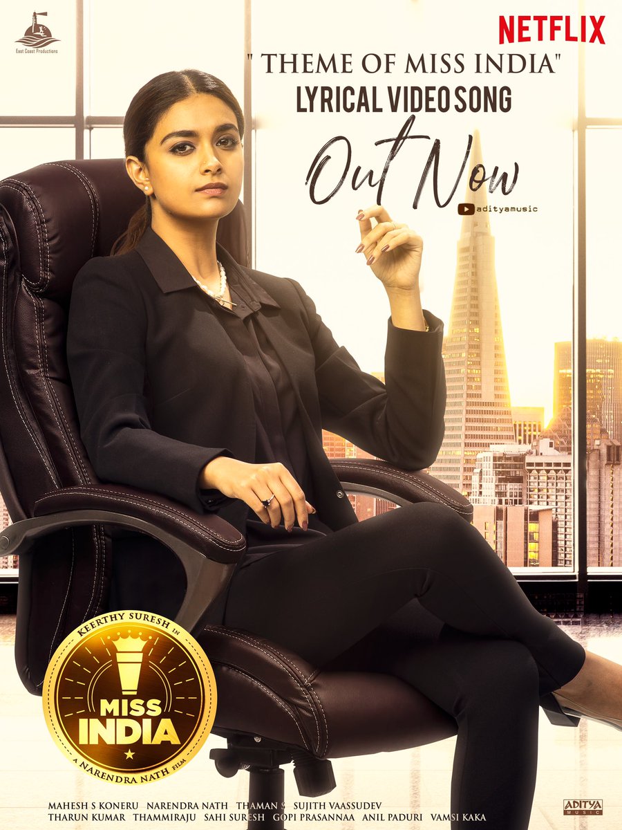 KeerthyOfficial's tweet photo. And it's out! 😊❤️ 

Watch now! 👉🏻 https://t.co/2xLYoUfV0O

#ThemeOfMissIndia #MissIndia

@NARENcloseup @Tharun__Kumar @MusicThaman @smkoneru @gopiprasannaa @EastCoastPrdns @NetflixIndia https://t.co/LZMGiLes0l