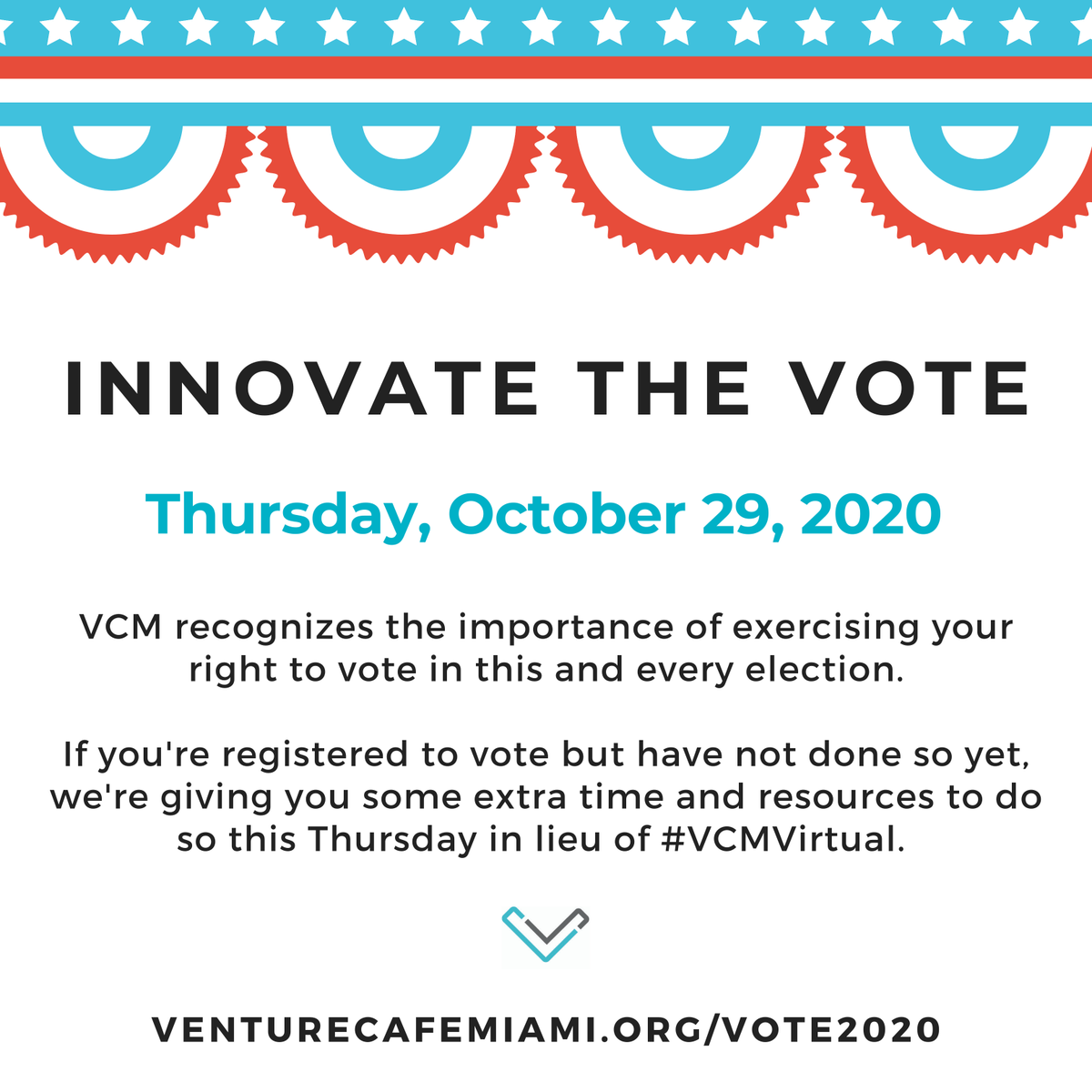 Momentum305's tweet photo. VCM recognizes the importance of exercising your right to vote – in this, and every, election. So in lieu of your regular #VCMVirtual programming, join us in doing some research on candidates and ballot issues in order to cast an informed vote today!

#vcmvotes #makevotinghappen https://t.co/hJvkYj0FVy