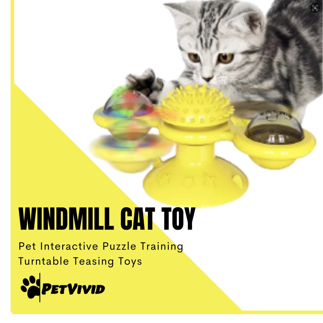 PetVivid's tweet photo. Rotatable WindMill Design: This cat toy is with 2 transparent bins on the round blades of windmill, which can place light balls, bells and mint balls to attract cats. 

#petstore #petsupplies #petproducts #petproductsonline #petproductsph https://t.co/Fnum7x2MBc