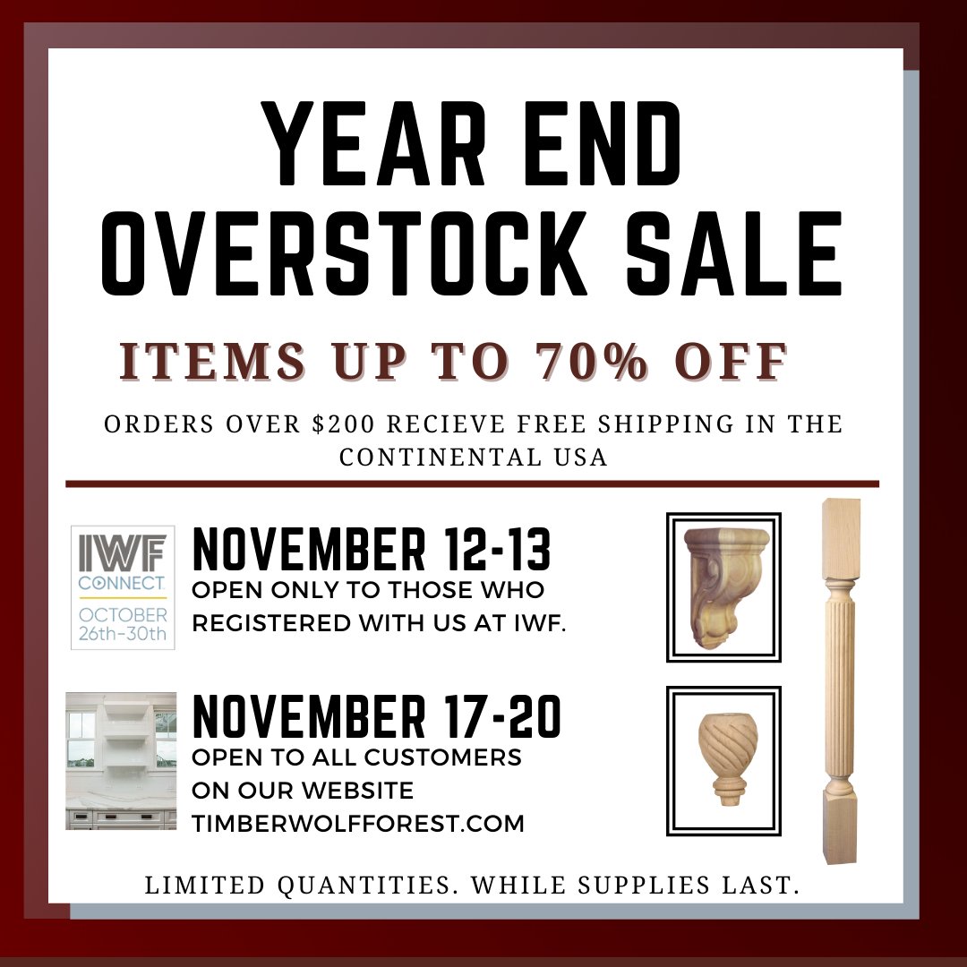 WeLeadThePack's tweet photo. Have you registered with us at @iwfatlanta yet?!
When you visit our booth, be sure to register with us for an exclusive invitation to shop the Year End Overstock Sale before anyone else.
#MadeInAmerica #Woodworking #SmallBusiness https://t.co/oruJWv3NbF