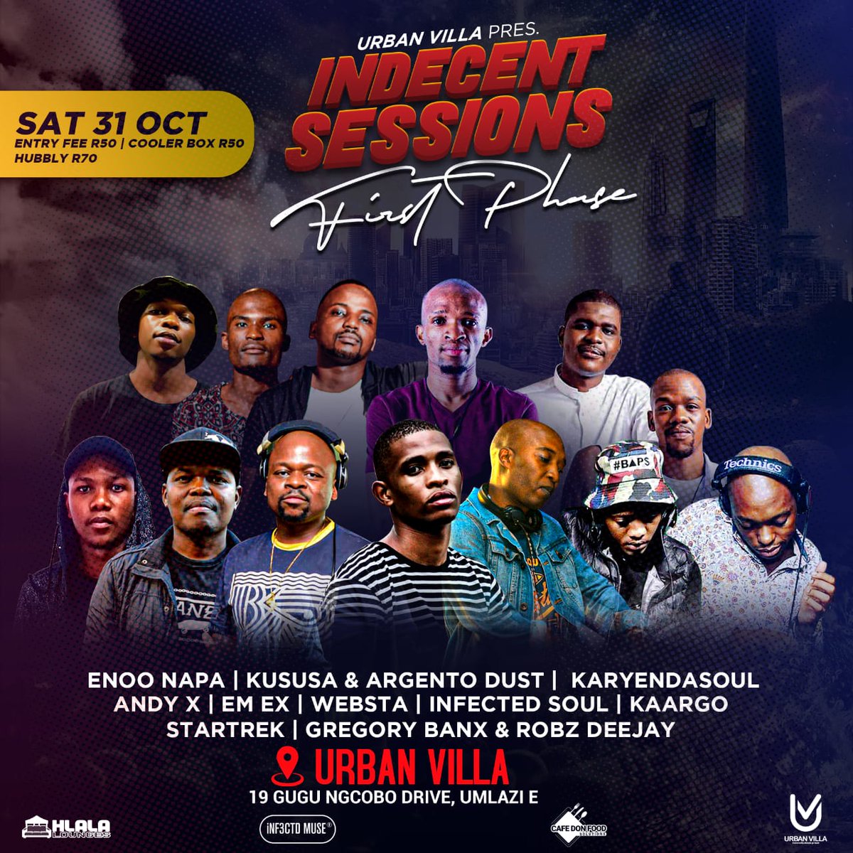 enoonapa's tweet photo. Saturday: Urban Villa (Umlazi ka E)
Later... Deekay Lounge (Magabheni) https://t.co/H4QUdXIiiC
