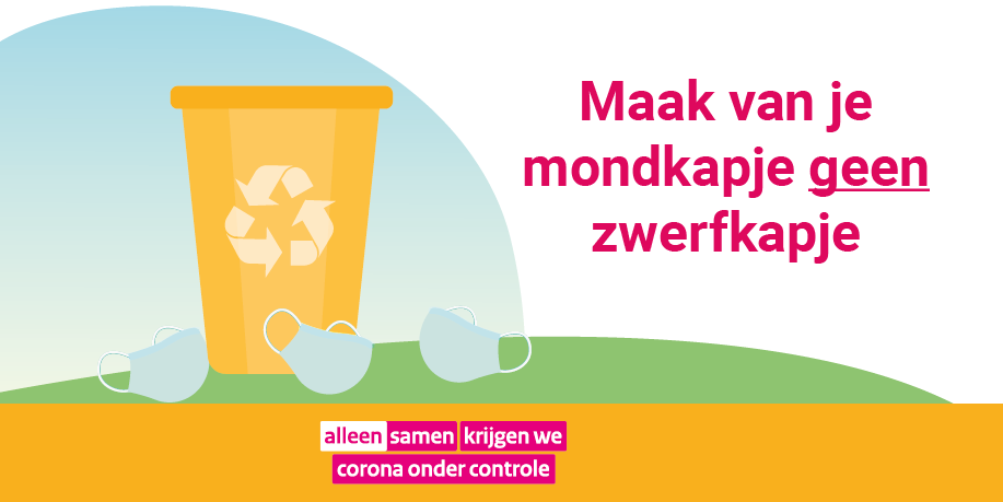 Mondkapjes: we zien ze overal gedragen worden. Fijn! Waar kies jij voor? Eigen ontwerp, print, felle kleur, wegwerp? Helaas zien we regelmatig ook mondkapjes tussen het zwerfafval of in de natuur. Maak van je mondkapje geen #zwerfkapje. En gooi 'm bij het restafval. #alleensamen