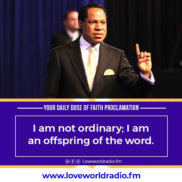 LoveworldRadio's tweet photo. I am not ordinary; I am offspring of The Word.
Listen to Pastor Chris teaching everyday on LoveWorld Radio
ππ»
https://t.co/vLdsJ5vh7o
Or download our app ππ»
https://t.co/Z5XClS7gRl
(Use reference code: LWR)
#pastorchris #divinerealities #loveworld https://t.co/rx3Hs2L8yL