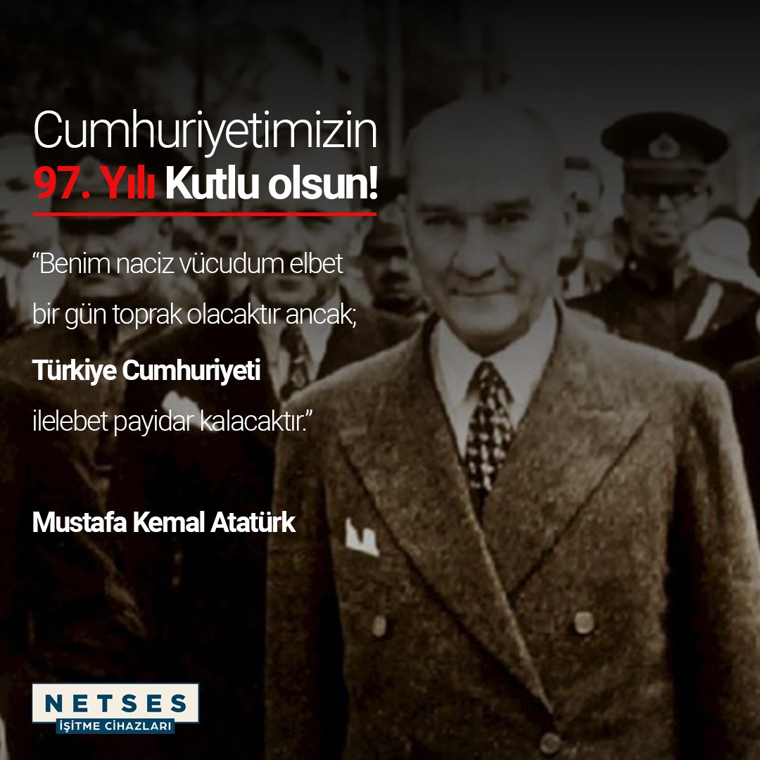 CUMHURİYETİMİZİN 97. YILI KUTLU OLSUN 

#cumhuriyetbayramı #cumhuriyet #atam #atamizindeyiz #türkiye #türkiyecumhuriyeti