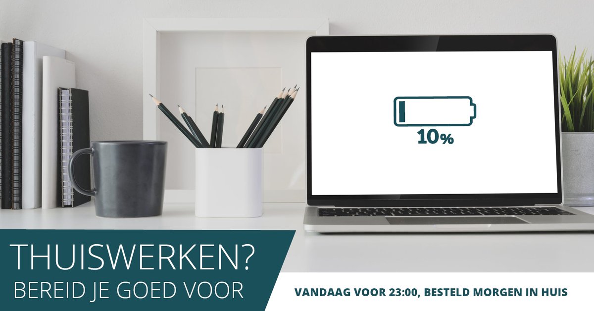 Door de nieuwe coronagolf begint #thuiswerken weer de nieuwe norm te worden. Zorg dat u goed voorbereid bent. Wij hebben alles voor de mobiele werkplek, van laptopaccu’s, tot reinigingsmiddelen tot docking stations. Daarnaast zorgen we dat u altijd het juiste onderdeel heeft.