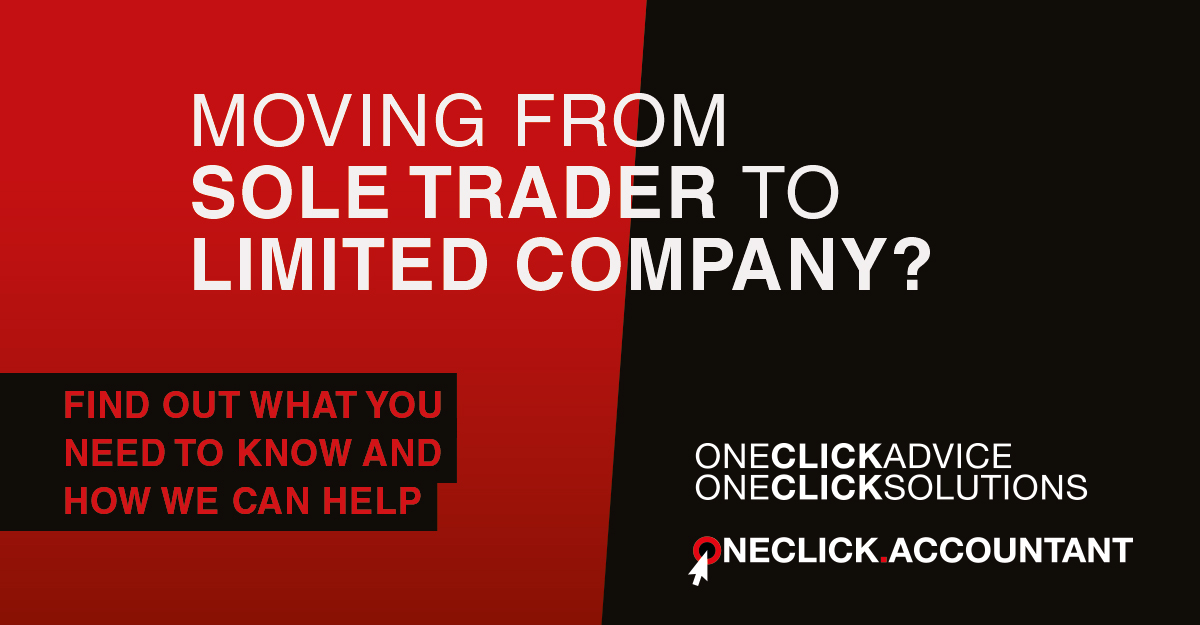 1ClickAccount's tweet photo. Knowing if and when to move from sole trader to limited company can be a tricky decision to make and we can help you make the right one.

Speak to us about looking ahead and planning for your business future

https://t.co/r5Nb9vkggK

#smallbusiness #limitedcompany #oneclickadvice https://t.co/MTkBNs5ezV