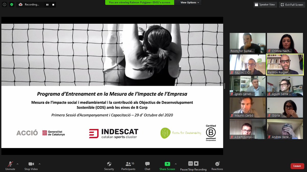 indescat's tweet photo. 🔴Comença 2n taller de projecte pilot d’oportunitats de negoci de valor compartit a sector #esport, que permetrà les empreses treballar estàndard B Corp, #ODS, impacte social i mediambiental i eines d'avaluació i millora de resultats
@accio_cat @indescat @R4SGroup #sharedvalue https://t.co/JoEWgbP7ix