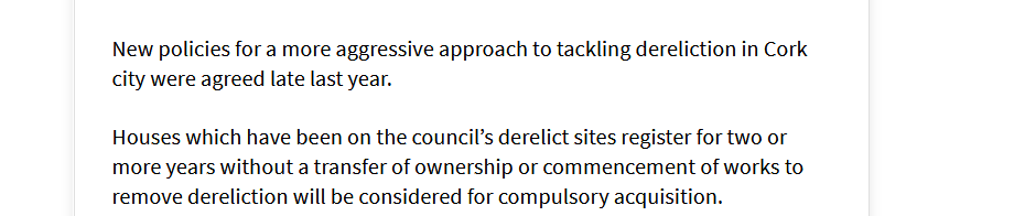 Is there any update on how these new aggressive measures are reducing dereliction and decay of the city?