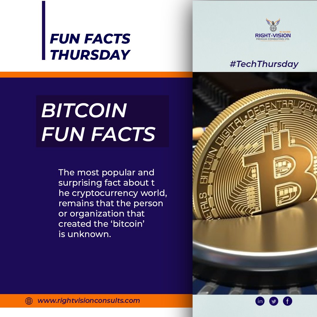 PremiumRight's tweet photo. Bitcoin Fun Facts. Did you know?

#Bitcoin #TechThursday #Cryptocurrency #RightVisionConsults https://t.co/Je5ZPZSGlB