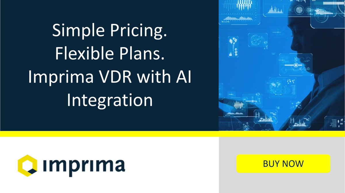 ImprimaVDR's tweet photo. Hit the ground running on your next transaction with Imprima’s integrated AI data room. Enquire Today.

https://t.co/RAwtgqkDC3 https://t.co/AQzybZ39Kh