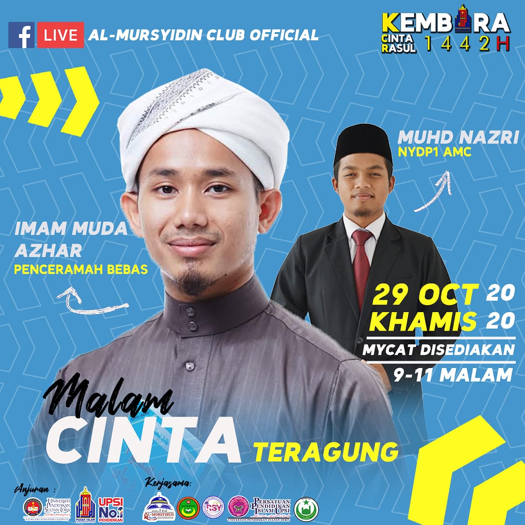 almursyidinclub's tweet photo. [] KEMBARA CINTA RASUL[]

29 OKTOBER 2020 | 12 RABIULAWAL 1442H
 
#KembaraCintaRasul
#PusatIslamUpsi
#AmcUpsi
#PpiUpsi
#PbaUpsi
#RsyUpsi
#PerkimUpsi https://t.co/zN1sCdal6J