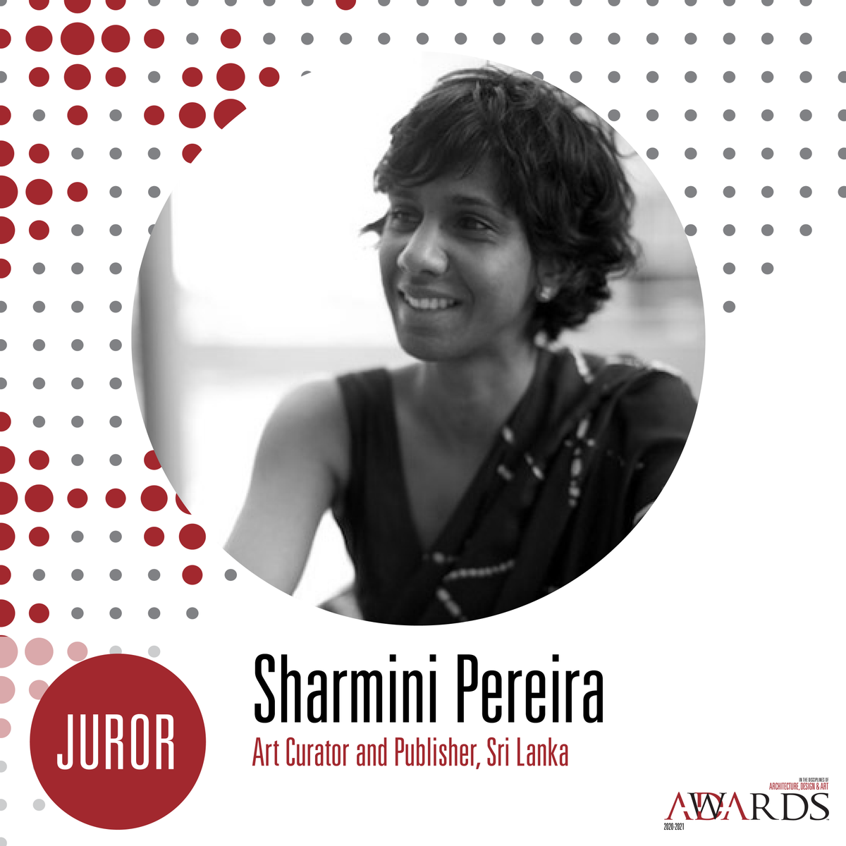 ada_magazine's tweet photo. Art Curator and founder of Raking Leaves, a nonprofit independent publishing organization, Sharmini Pereira has joined our stellar line of Jurors for ADA Awards 2020 - 2021.

#HenaAli #JavedJabbar #WendyDjuhara #MoeenFarqui #RaziaSadik #SharminiPereira https://t.co/2iI7TT6MJO