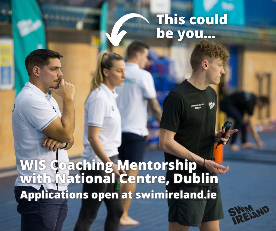 ♀️ We now have a phenomenal opportunity for 6️⃣ female coaches to be mentored by National Senior Team Head Coach, <a href="/BenHigson1/">Ben Higson</a>, and his team at our flagship National Centre, Dublin.

Applications close on Nov 23!

APPLY ➡️ swimireland.ie/news/wis-coach…

#WomenInSportIRE | <a href="/sportireland/">Sport Ireland</a>