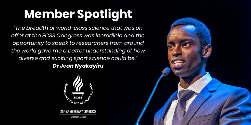 ECSS (@e_c_s_s) on Twitter photo MEMBER SPOTLIGHT: We are celebrating 25 years by introducing you to some of our valued ECSS members. This is <a href="/JeanNyakayiru/">Jean Nyakayiru</a> who shares his ECSS congress experience #WeAreSportScience #ECSS2020 MEMBER SPOTLIGHT: We are celebrating 25 years by introducing you to some of our valued ECSS members. This is <a href="/JeanNyakayiru/">Jean Nyakayiru</a> who shares his ECSS congress experience #WeAreSportScience #ECSS2020