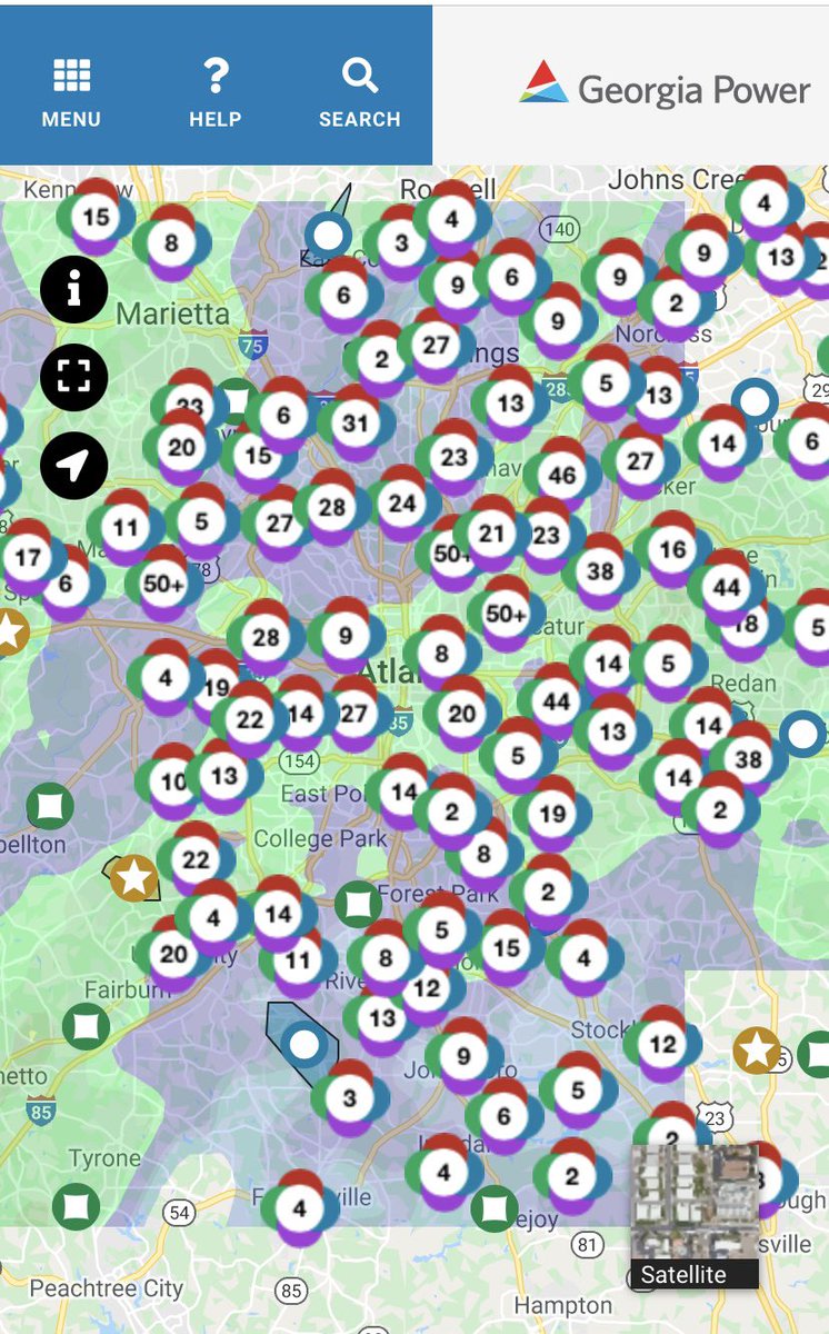 Maura Sirianni 11alive On Twitter This Is Currently The Georgiapower Outage Map More Than 300k Customers Across The Metro Are Waking Up Without Power As Zeta Barrels Through Morningrushatl 11alivenews Https T Co Hztjbwk7tn