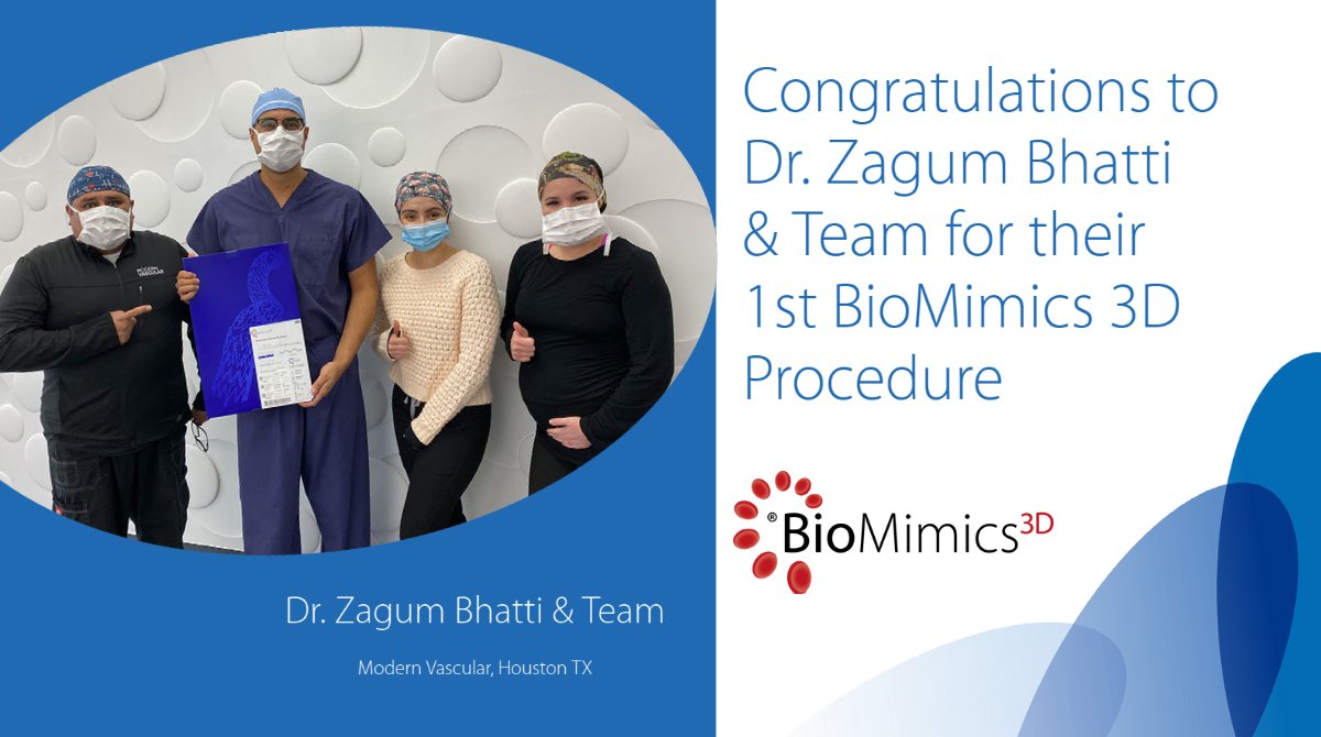 Veryan Medical (@veryanmed1) on Twitter photo Congratulations to Dr. Zagum Bhatti <a href="/ZagumBhatti/">Zagum Bhatti MD</a> & Team at Modern Vascular Houston <a href="/ModernVascular/">Modern Vascular</a>, for their 1st implant of the BioMimics 3D Vascular Stent System.
#BioMimics3D Congratulations to Dr. Zagum Bhatti <a href="/ZagumBhatti/">Zagum Bhatti MD</a> & Team at Modern Vascular Houston <a href="/ModernVascular/">Modern Vascular</a>, for their 1st implant of the BioMimics 3D Vascular Stent System.
#BioMimics3D