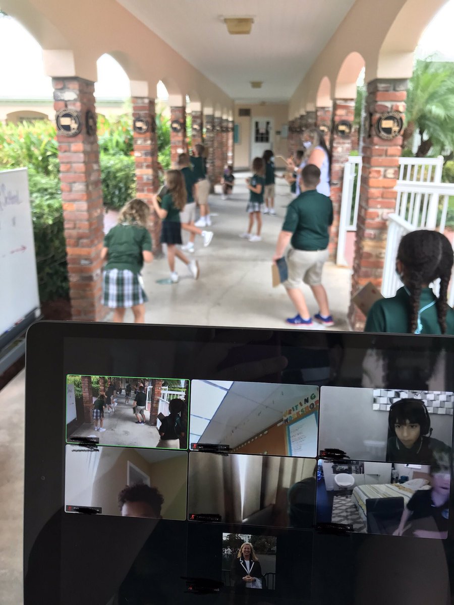 PineCrestLower's tweet photo. #TBT #PCGrade2 Ss enjoyed #PCOutdoorLearning as they walked the hallways &amp; added topics to their “Tiny Topics Notebooks” to use for future #PCWriting assignments. Zoom Ss enjoyed the virtual “field trip”. https://t.co/uzJVdgbIUe