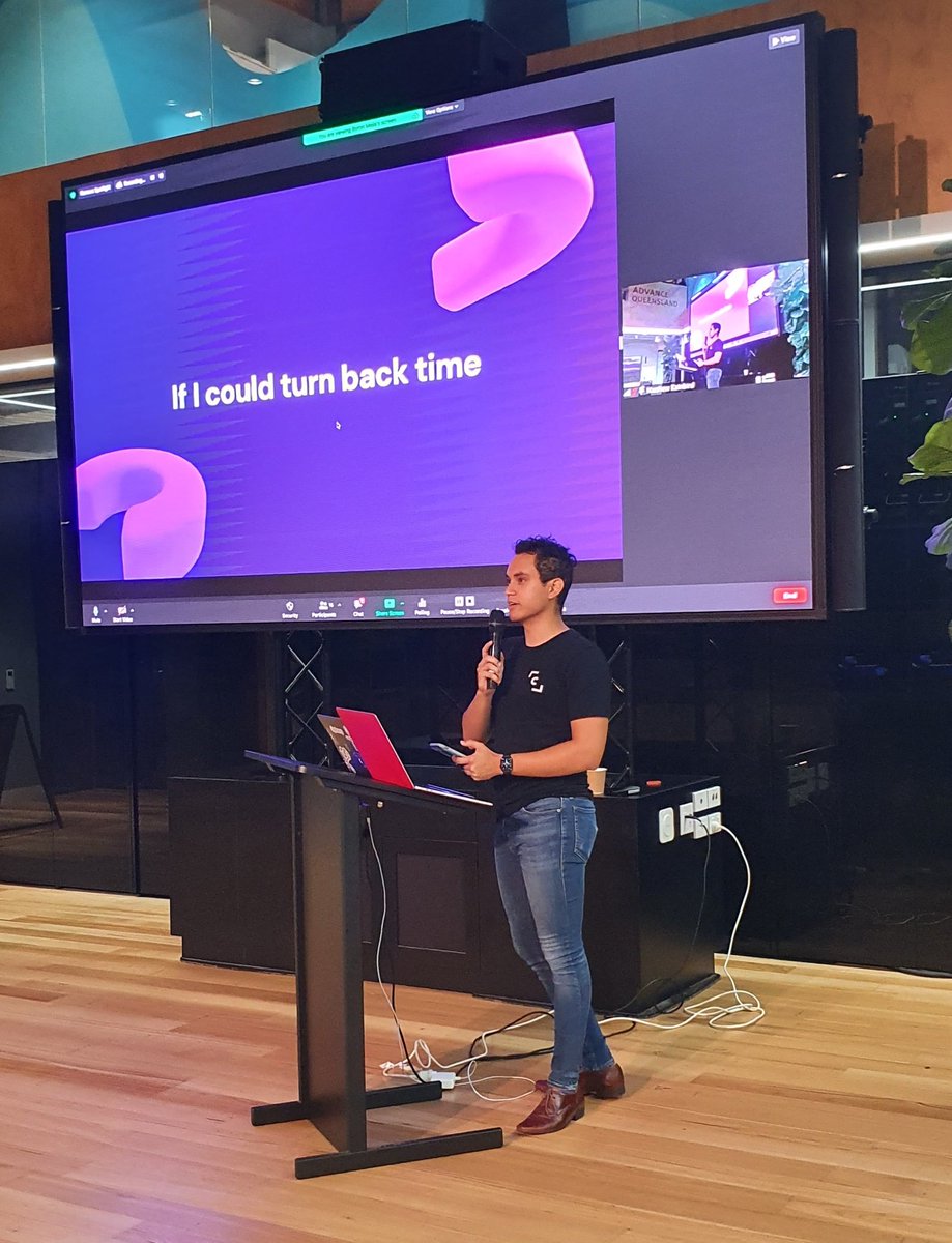 waterburd's tweet photo. Great question from @Byron__Mejia  LIVE at the @clipchamp clipchat speaker series.

If you could turn back time, how would you have described yourself? 

Share with us your descriptions! https://t.co/JffEWA1Jsl