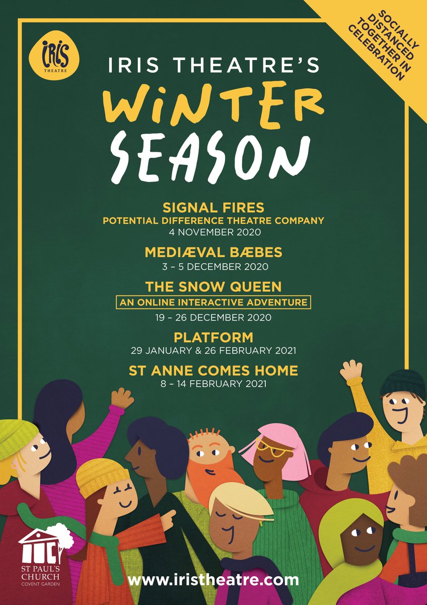 Iristheatre's tweet photo. 1/7 We are back with a bang and want to welcome you with open (socially distanced) arms to our 1st ever Winter Season and we guarantee there is something for everyone! https://t.co/UEslD3Zrjd #IrisTheatre #Theatre #SaveTheArts #LiveEvent https://t.co/jDpfugbsNg