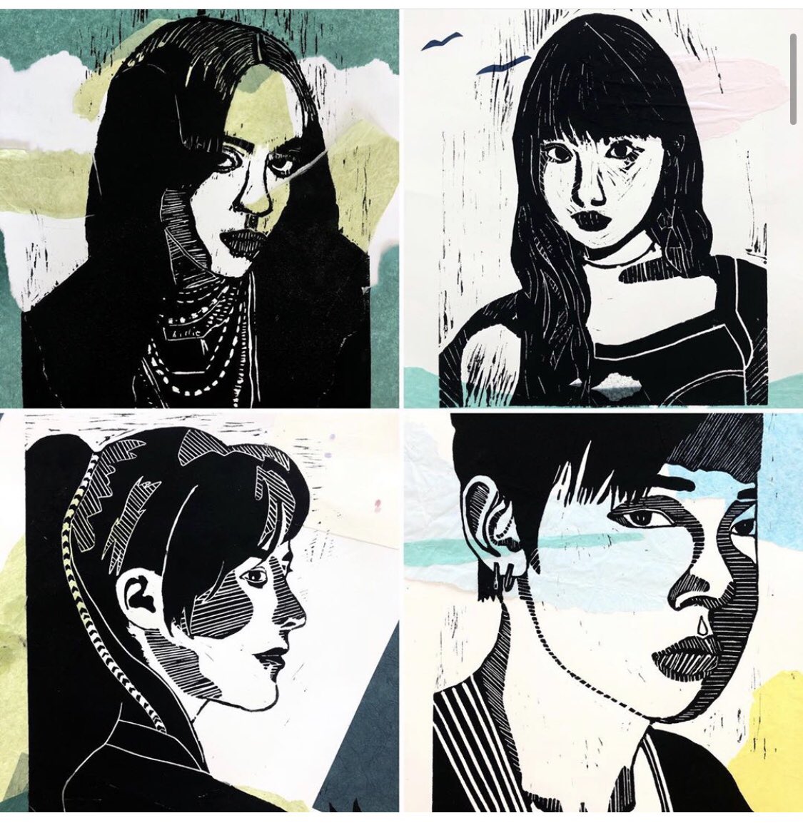 Lino print portraits in Art 1! 🖤.
.
.
.
.
#sja_jeju #korea #jeju #jejuisland #internationalschool #education #arteducation #arted #lino #linocut #linocutprint #print  #printmaking #printmakingart #arteducation #arted <a href="/speedball_art/">Speedball Art </a>