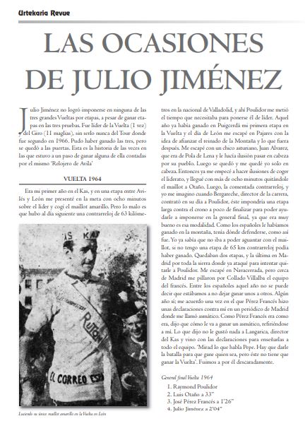 Julio Jiménez cumplió ayer 86 años. Pudo haber ganado Vuelta, Giro y Tour. Sus ocasiones las recordamos en URTEKARIA Revue nº 1. https://t.co/TilVVLGDDE https://t.co/ggXQSkbXeM