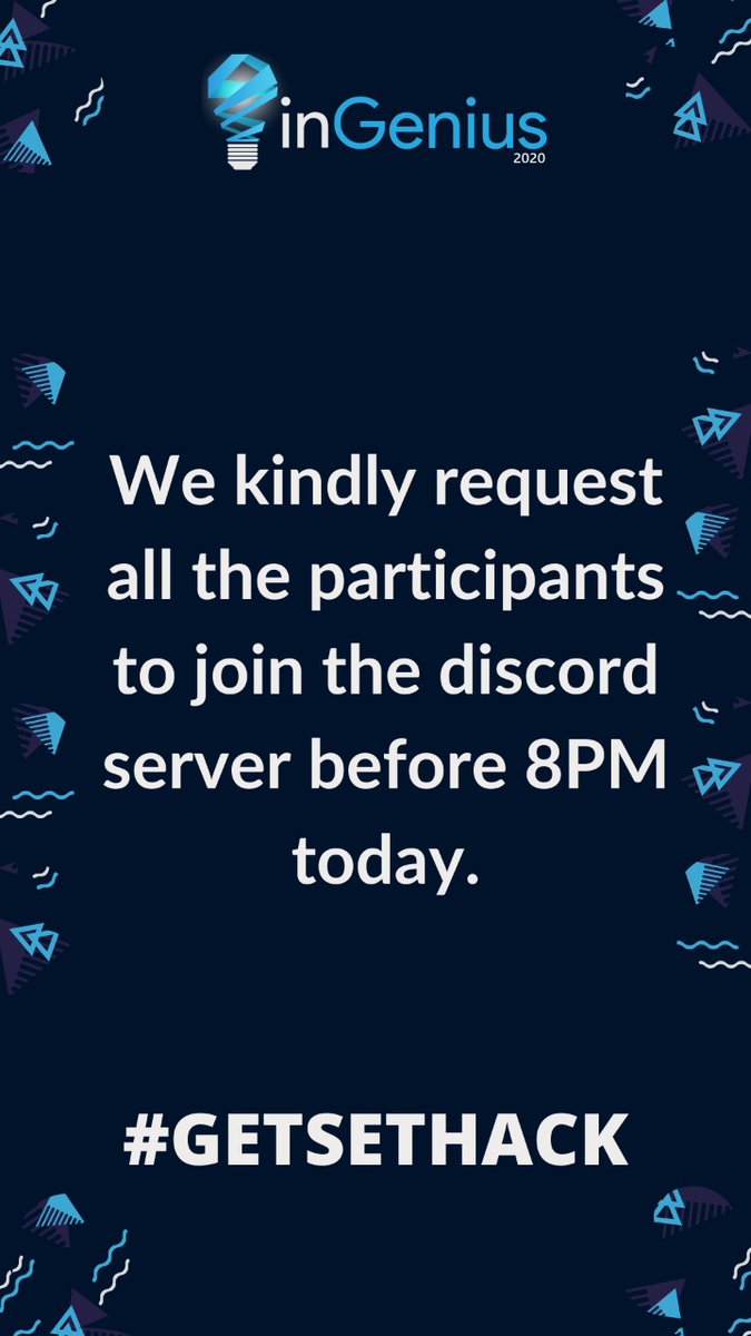 ingeniushack's tweet image. Hey guys! All set and ready? 

Here&apos;s a gentle reminder:

#getsethack