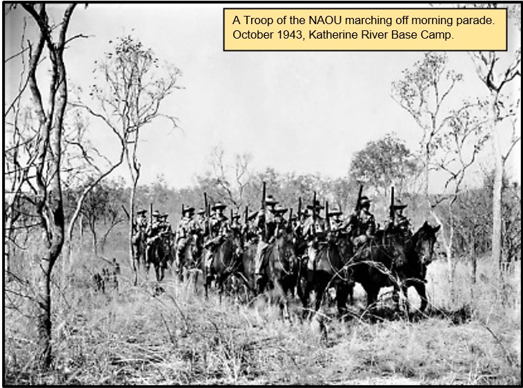 4/8Mounted patrols were carried out in all seasons; from swamps to deserts by day and night, the longest of long range patrols. The longest patrol was 800km and took two months. Many natural dangers were faced, including crocodiles. Many horses were lost to crocs or exhaustion.