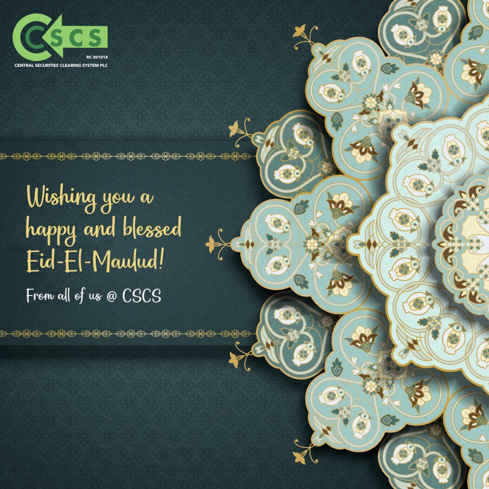 CSCSNigeria's tweet photo. Wishing you a happy Eid celebration!
From all of us @cscsnigeria 

#EidMubarak #EidElMaulud #CSCSNigeria #TeamCSCS https://t.co/7GzJN2zwIN