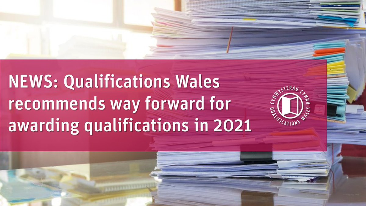 quals_wales's tweet photo. 📰 NEWS: Qualifications Wales recommends way forward for awarding qualifications in 2021.

Read here - https://t.co/laUalfQMML https://t.co/5VDdwgyndx