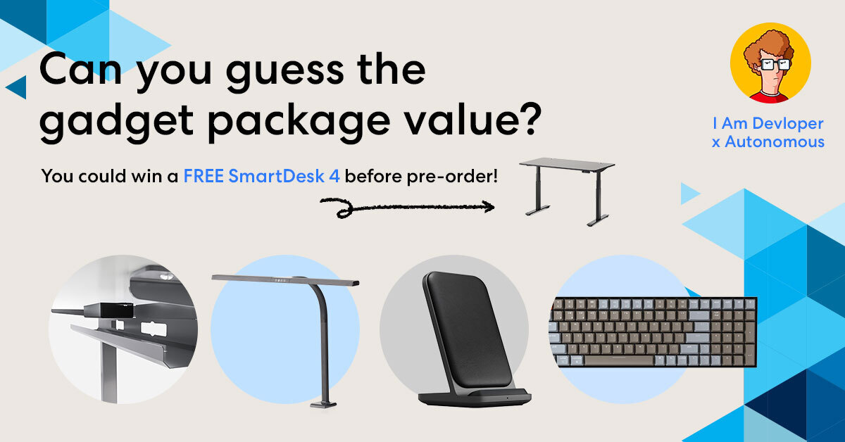 iamdevloper's tweet image. 🚨 GIVEAWAY 🚨

@autonomousdotai are giving away a SmartDesk 4 to one lucky winner - autonomous.ai/smartdesk-4?ut… and 2 lucky winners can select a free product from autonomous.ai/office-accesso…

To enter:

RT this tweet and guess the total value (in $) of the package below!

💰