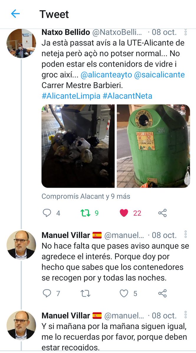 MortadelodeOliv's tweet photo. No puede ser! Pero si salió raudo a contestar @manuelvillarsol al concejal @NatxoBellido que se limpiaban todos los días.
@TuHacesAlicante @alicanteayto #AlicanteLimpiaYa https://t.co/TzymjfimBR