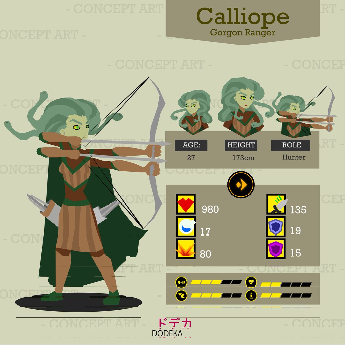 CSoupGames's tweet photo. Calliope, our beloved #Gorgon #Ranger from our upcoming game #Dodeka
#indiedev #gamedev #madewithunity #screenshotsaturday https://t.co/oQbNq8WUL1