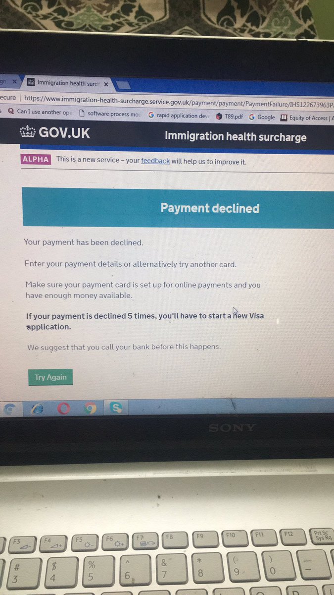 GarapatiBindu's tweet photo. @vfsglobalcare @vfsglobalcare need help with the ihs payment. It is getting declined even though I contacted bank for e-com transactions. Payment declined 3 times. Please help. https://t.co/yzGGo1yXk4