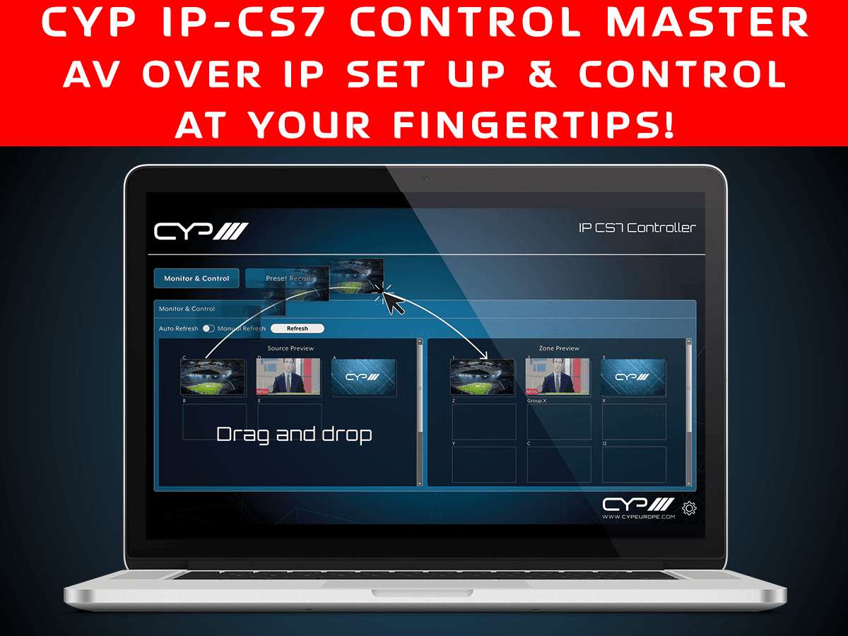 lektropacks's tweet photo. What makes the IP-CS7 such an intuitive control device? Simply put – drag-and-drop control. The user can preview what is playing from any source and then ‘drag’ it to any of the connected displays. Click for more info https://t.co/pierVM4ZTE https://t.co/brlekveBDi