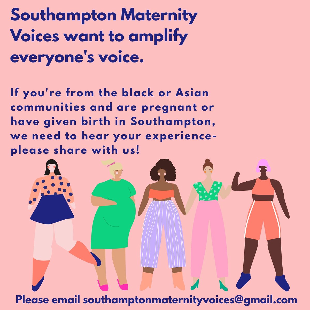 SouthamptonMVP's tweet photo. Our main aim as an MVP is to make sure we hear a diverse range of voices. We are an independent organisation and we work to amplify your voice within the Maternity services.
Please share your feedback.
#fivetimesmore #PAH #UHS  #southamptonmvp #diversity #maternitycare #pregnancy https://t.co/f4RYco4ACI