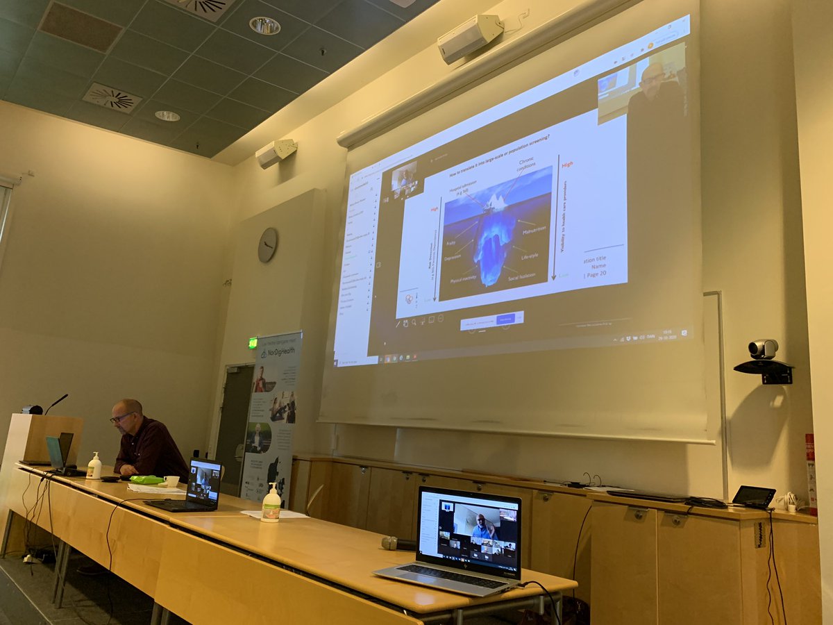tvilsted's tweet photo. #NorDigHealth general assembly - this time a hybrid with physical and virtuel participation. Great to hear from all the partners and the latest from the studies. Also a special thanks to Paolo Caserotti for his presentation of the #WIPP project! #EU #Interreg @SUHhospital https://t.co/OoTeO1uyvA