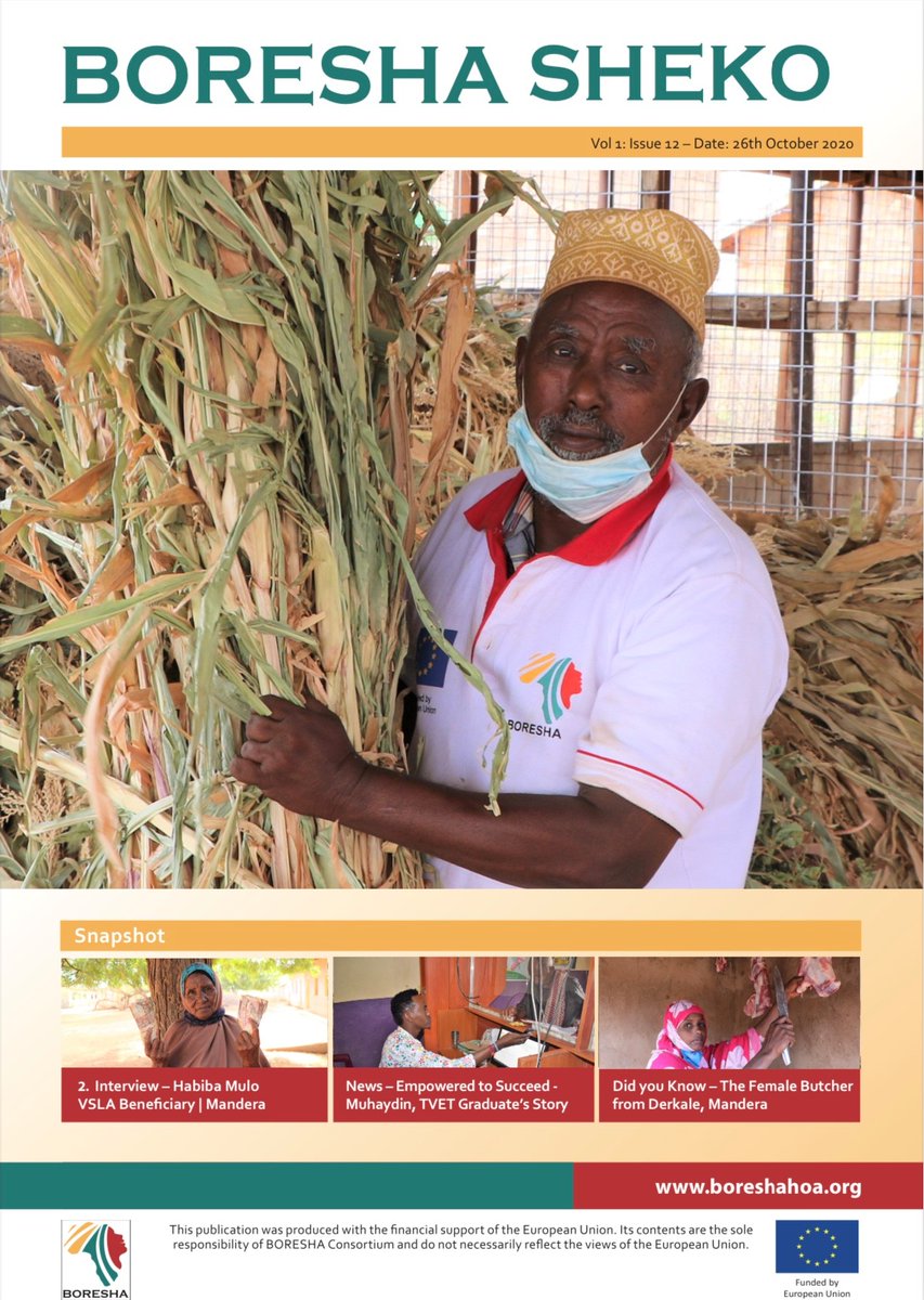 BORESHA_HoA's tweet image. 📢| Our latest Sheko | Explore our Bi-Monthly Newsletter on our work in the #crossborder areas of #Kenya 🇰🇪 #Somalia 🇸🇴 &amp;amp; #Ethiopia🇪🇹. This is our 12th edition. 
@EUinKenya | @europeaid  

Read: boreshahoa.org/wp-content/upl…