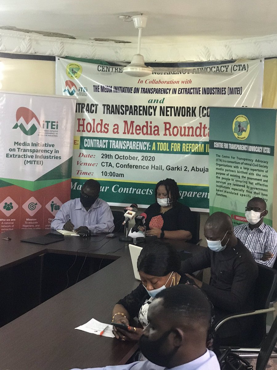 Cta_Abj's tweet photo. Media Initiative on Transparency in Extrative industries(MITEI) &amp;  Impact Transparency network (CONTRANET) Media Round table
A tool for reform reform in Oil and Gas industries 
@faithlyn_7 
@Mazigburugburu1 
@MacDonaldEkeme1 
#contracttransparency https://t.co/4JX5rIwIsg