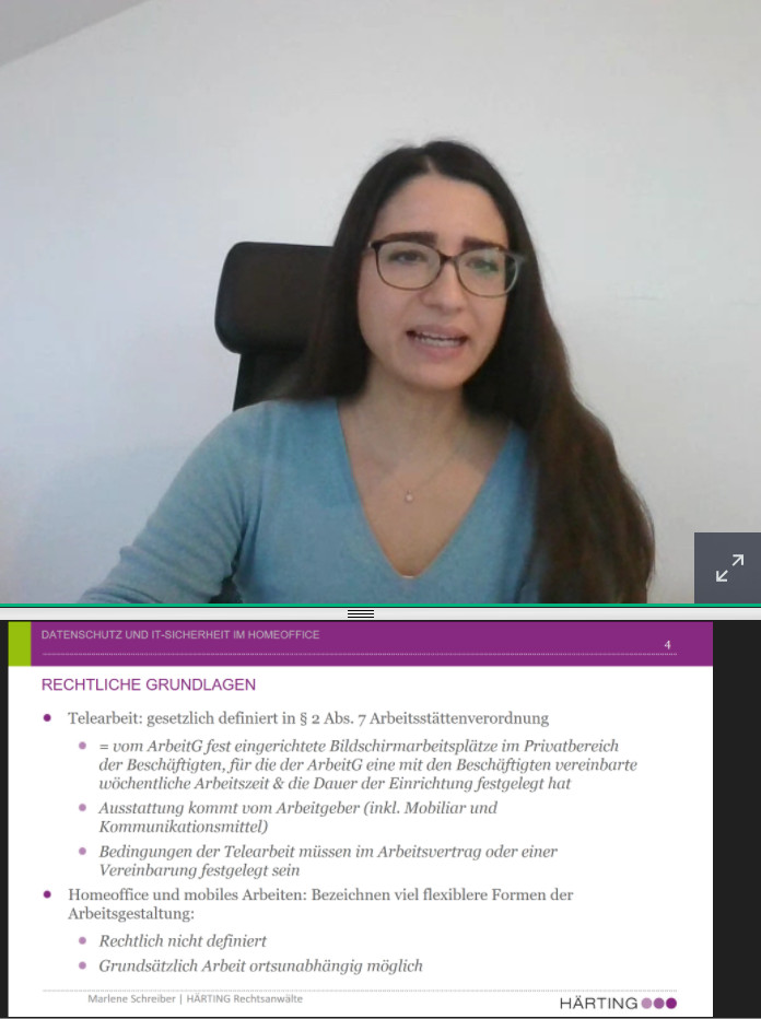 digital_bash's tweet photo. Den Abschluss macht Marlene Schreiber von Härting Rechtsanwälte. Das Thema: "#Datenschutz und #IT-Sicherheit im #homeoffice". Gerade in der #coronapandemie sehr relevant!
#digitalbash20 #law https://t.co/eaN2RXNugm