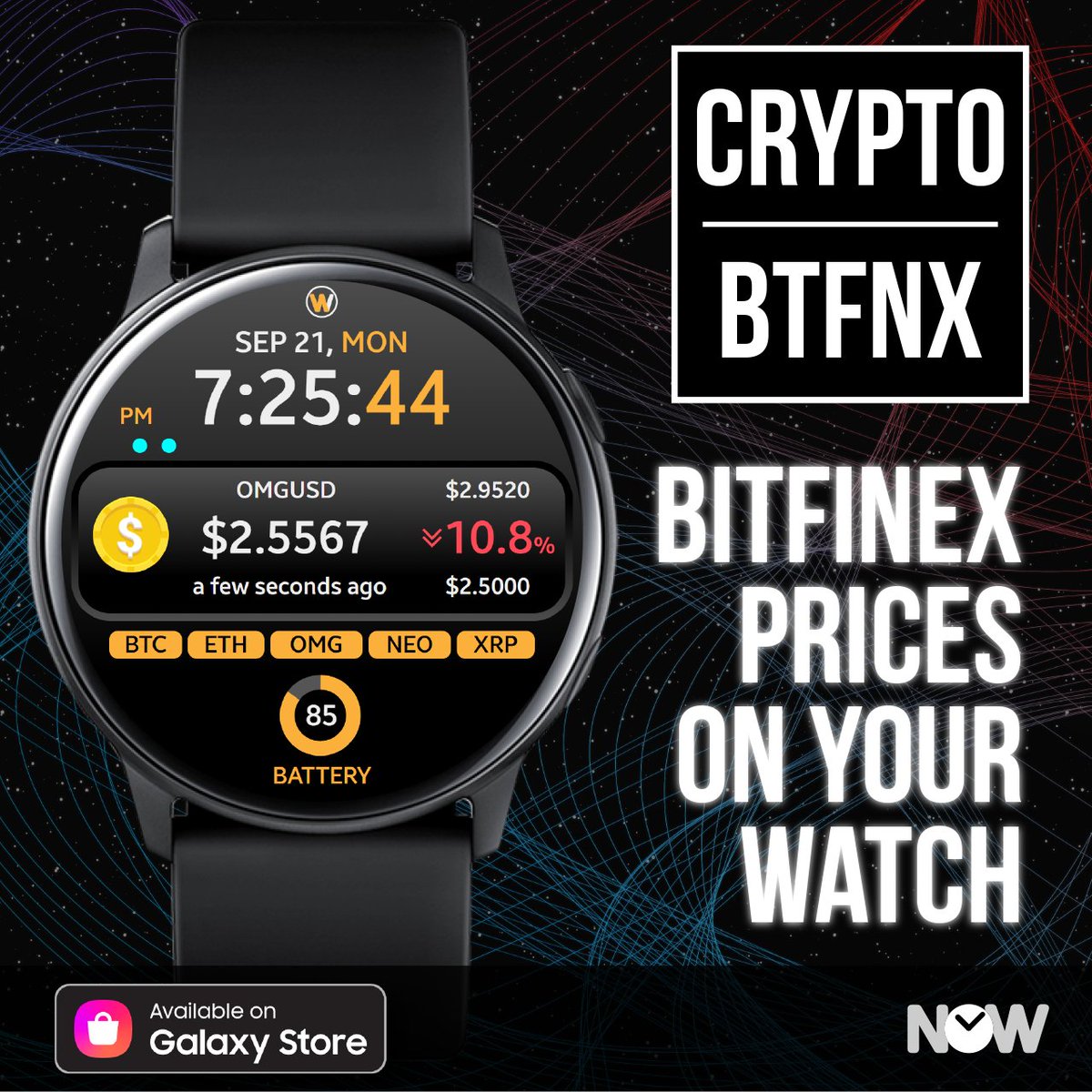 Cryptocurrency watch face. Updated near real time. Quick set bar for  changing crypto easily. https://t.co/585HuRoEtQ $btc #bitcoin # cryptocurrency #eth #btc #xrp #Samsung #NOW #SamsungGalaxy #BeASamsungDev  #SamsungWatch #watchface #smartwatch