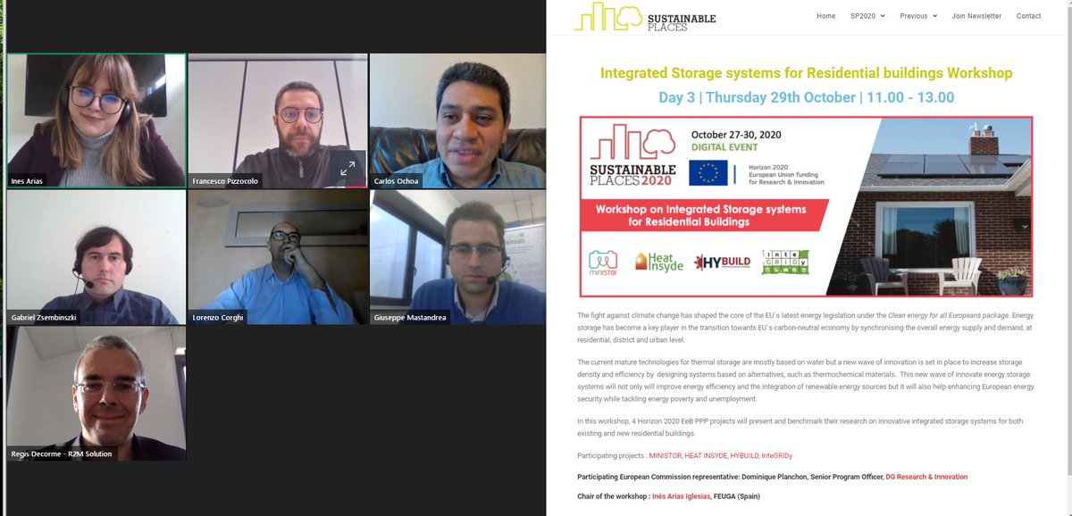 Lucia2Franco's tweet photo. Nice to attend today #sustainplaces @sustainplaces workshop "Integrated Storage systems for Residential buildings", with @MiniStorH2020 @hybuild @inteGRIDy_H2020 @HeatInsyde projects and hosted by my colleague @InesAriasI !!! @FEUGA_20 https://t.co/ORTcLm2g7i