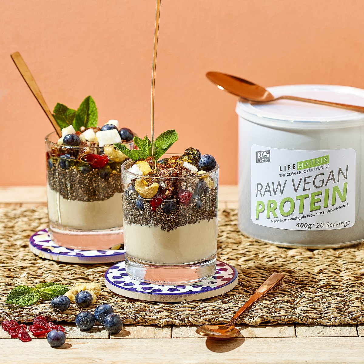 LifematrixSA's tweet image. Want the recipe for our delicious &amp;amp; festive Vegan Protein Parfait🌿? Visit us on Instagram @lifematrix_southafrica😁
#lifematrix #absoluteorganix #veganfood #veganrecipe #cleanprotein #proteinpowder